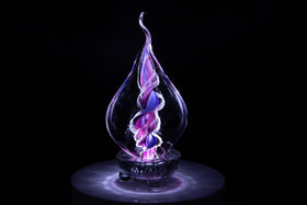 cremation glass flame with ash Illuminated multi-color 