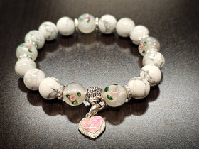 howlite bracelet with cremation ash