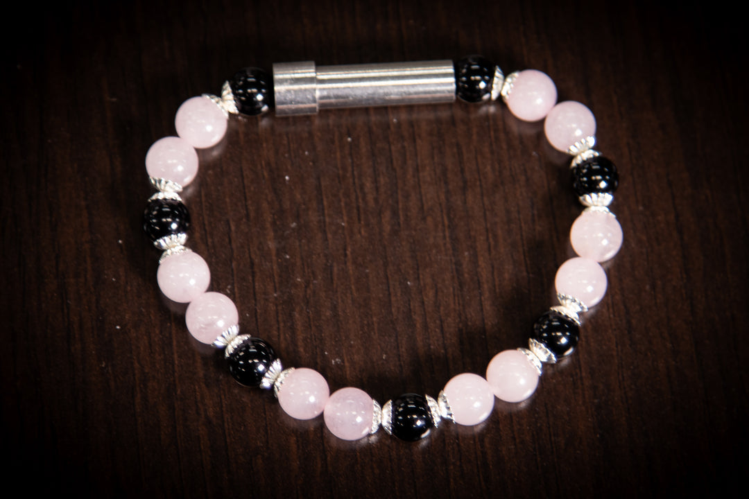 healing bracelet rose quartz onyx
