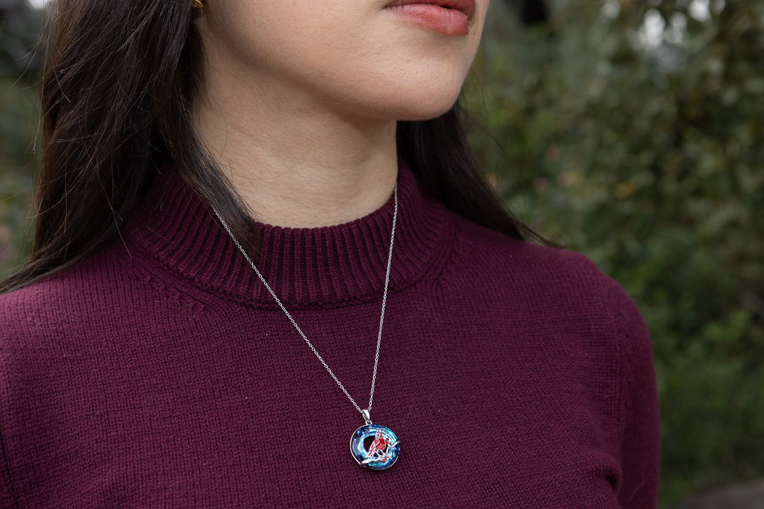 cremation pendant with cardinal