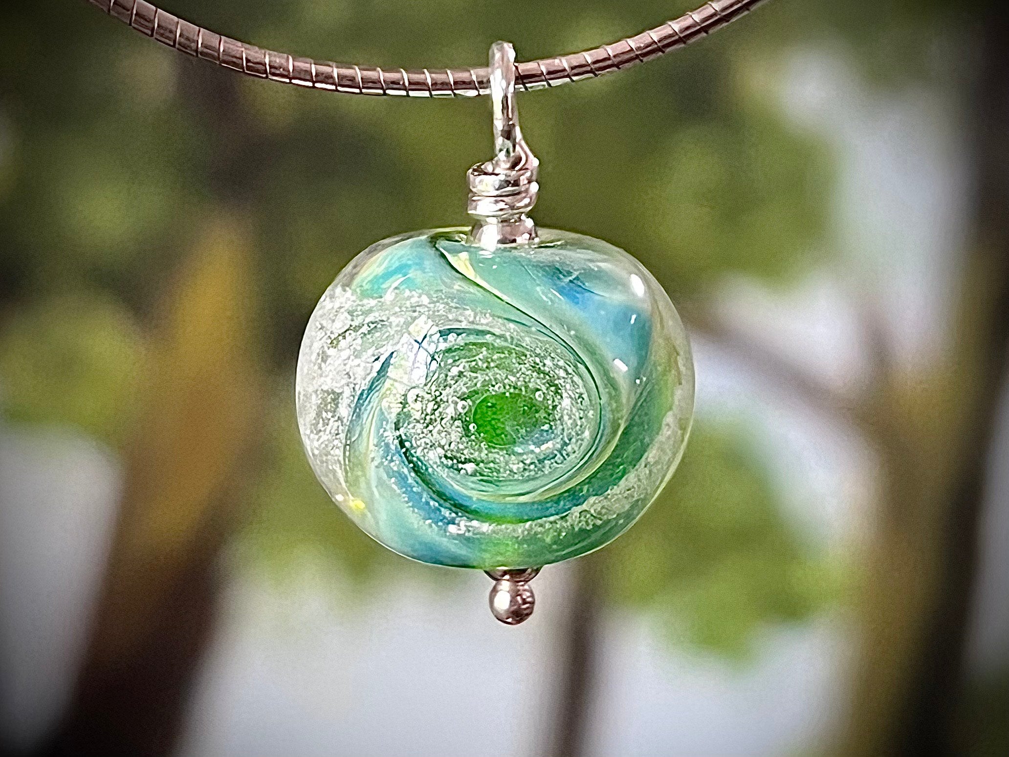 Cremation Jewelry Cosmic Swirl Memorial Pendant