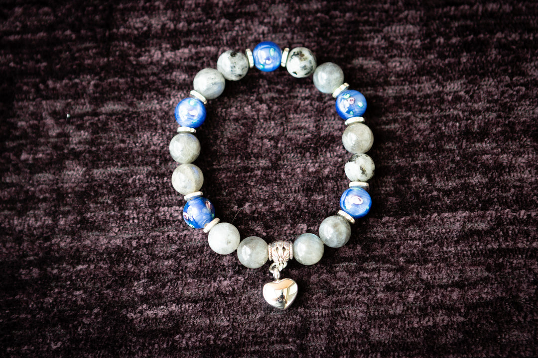 beaded labradorite cremation bracelet
