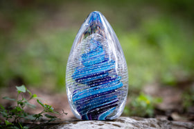 cremation glass egg outside 