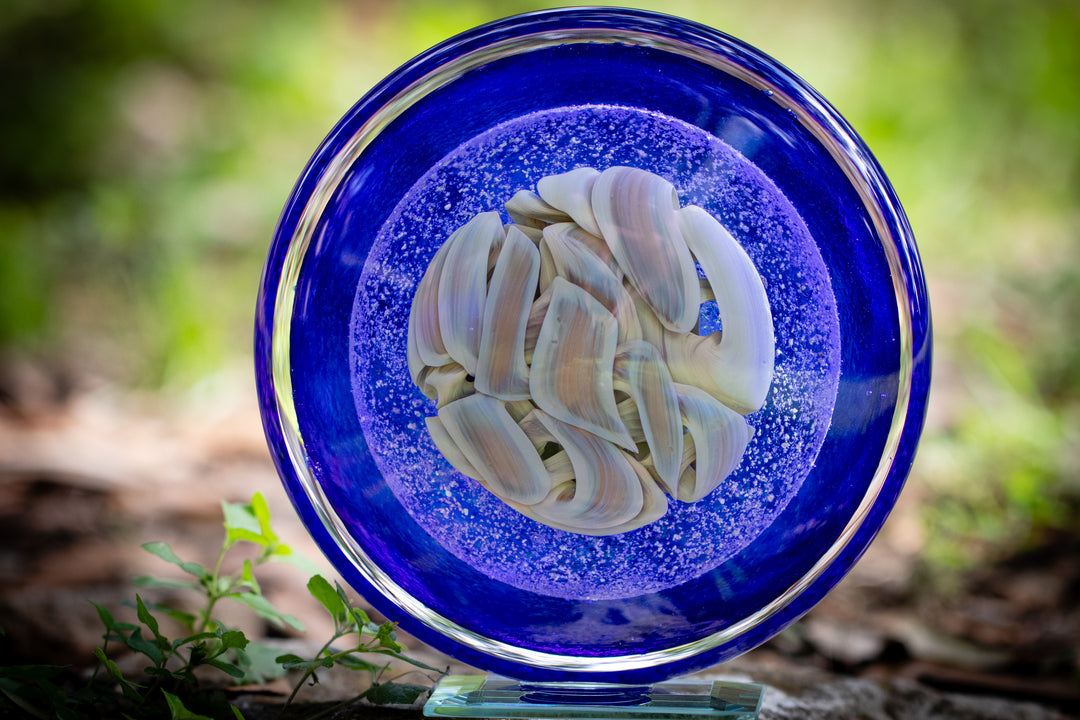 ribbon disc cremation glass