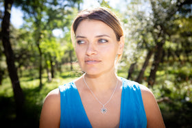 celtic spiral pendant with creation ash from pets and people - turquoise white and black