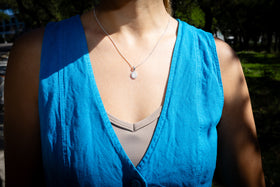 bedazzled oval pendant