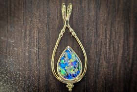 cremation jewelry double spade pendant