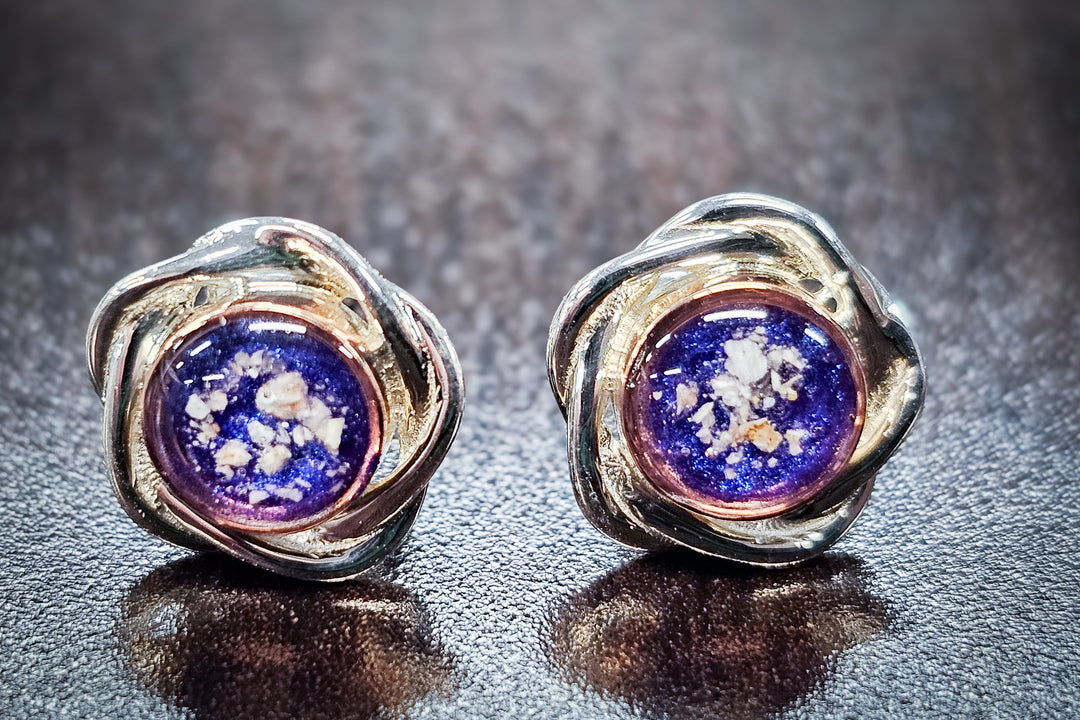 cremation earrings with rose gold