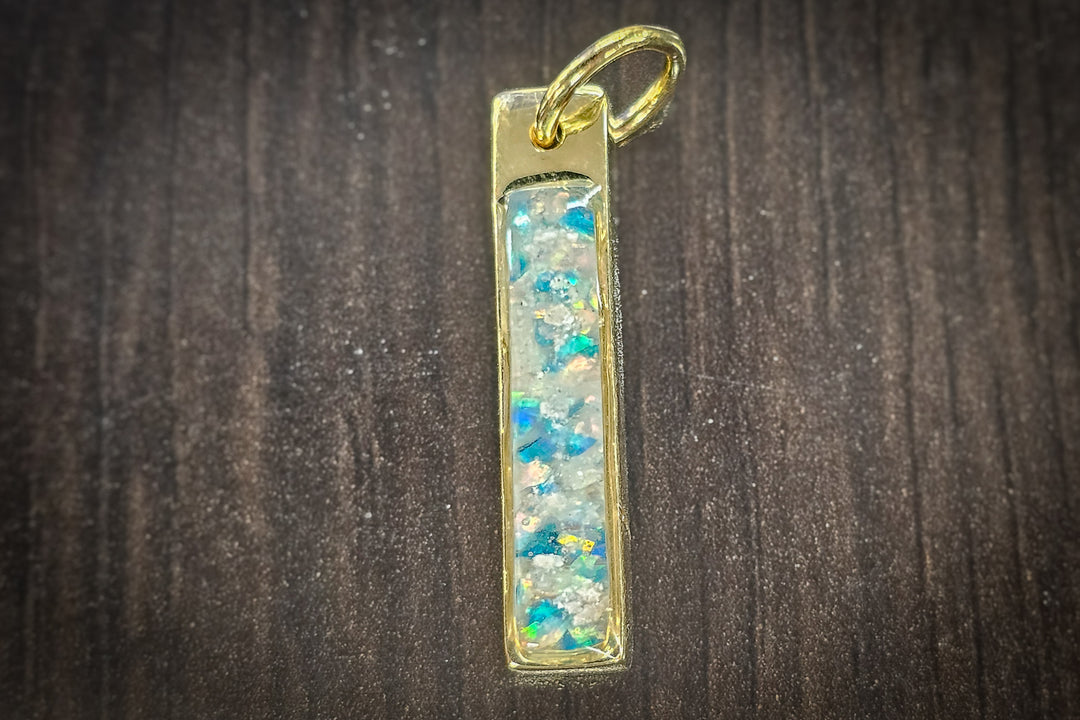 bar pendant with cremation ash