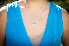 Tree of life cremation jewelry for remembrance of pets and people Lime Green & purple