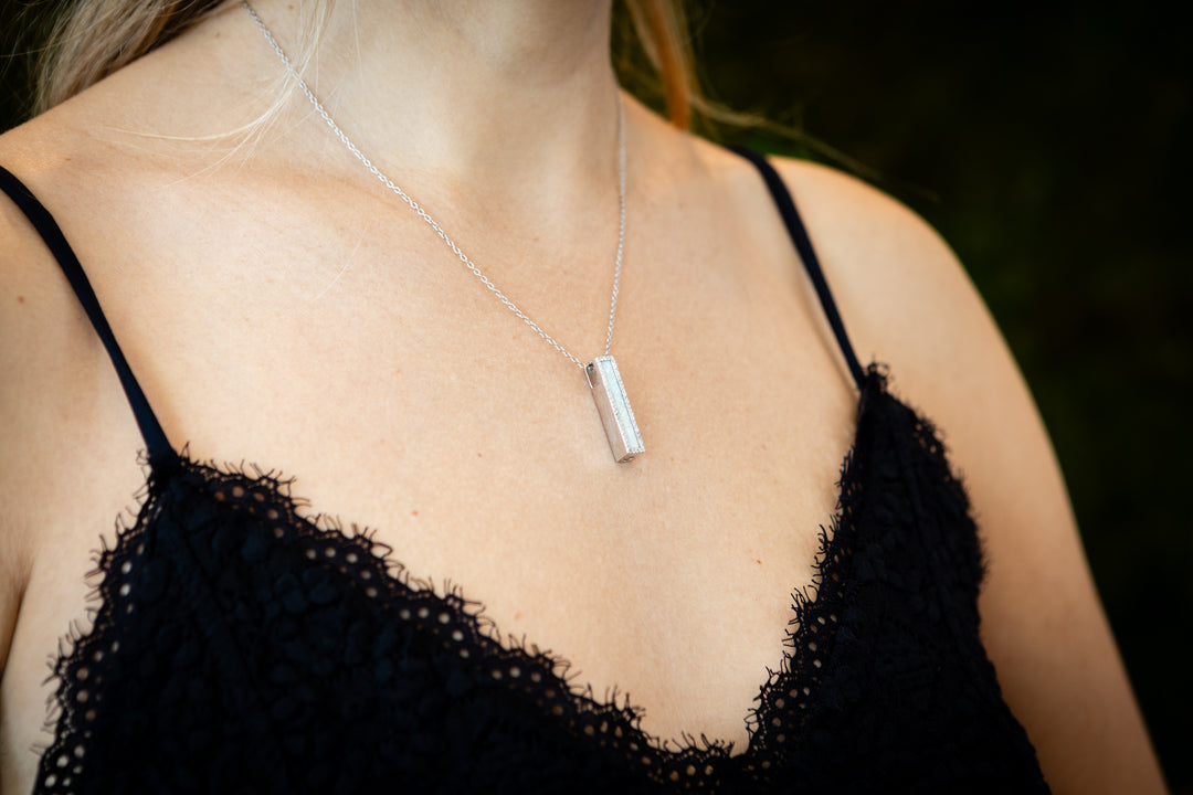 engraved opal bar for cremation ash