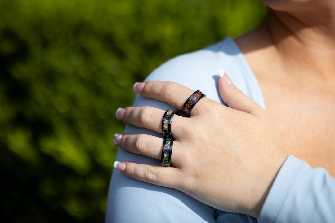 cremation rings glass frit