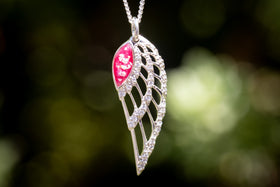 angel wing with cremation ash