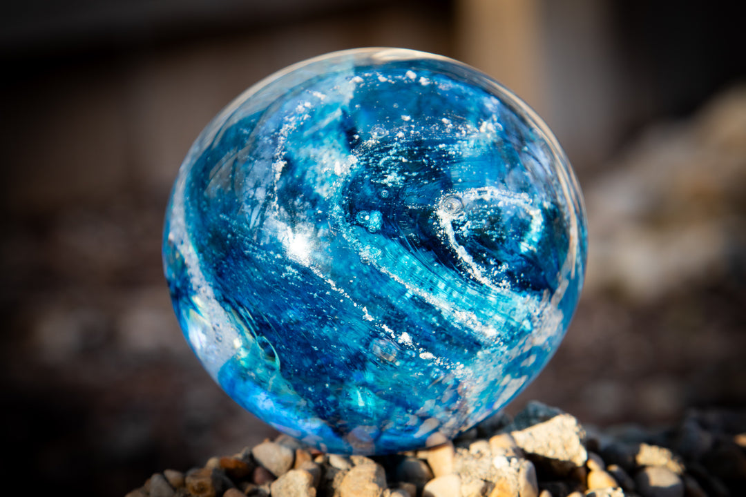 cremation glass with ashes from pets and people