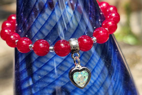 cremation bracelet for ash red jade