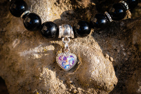 onyx bracelet with cremation ash