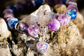 braided amethyst cremation bracelet