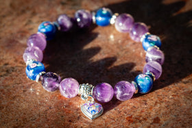 braided amethyst cremation bracelet