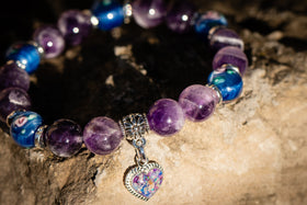 braided amethyst cremation bracelet