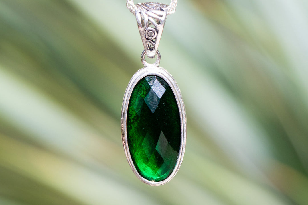 opal pendant with cremation ash