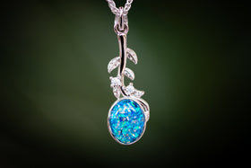 leaf drop with cremation ash light dark blue