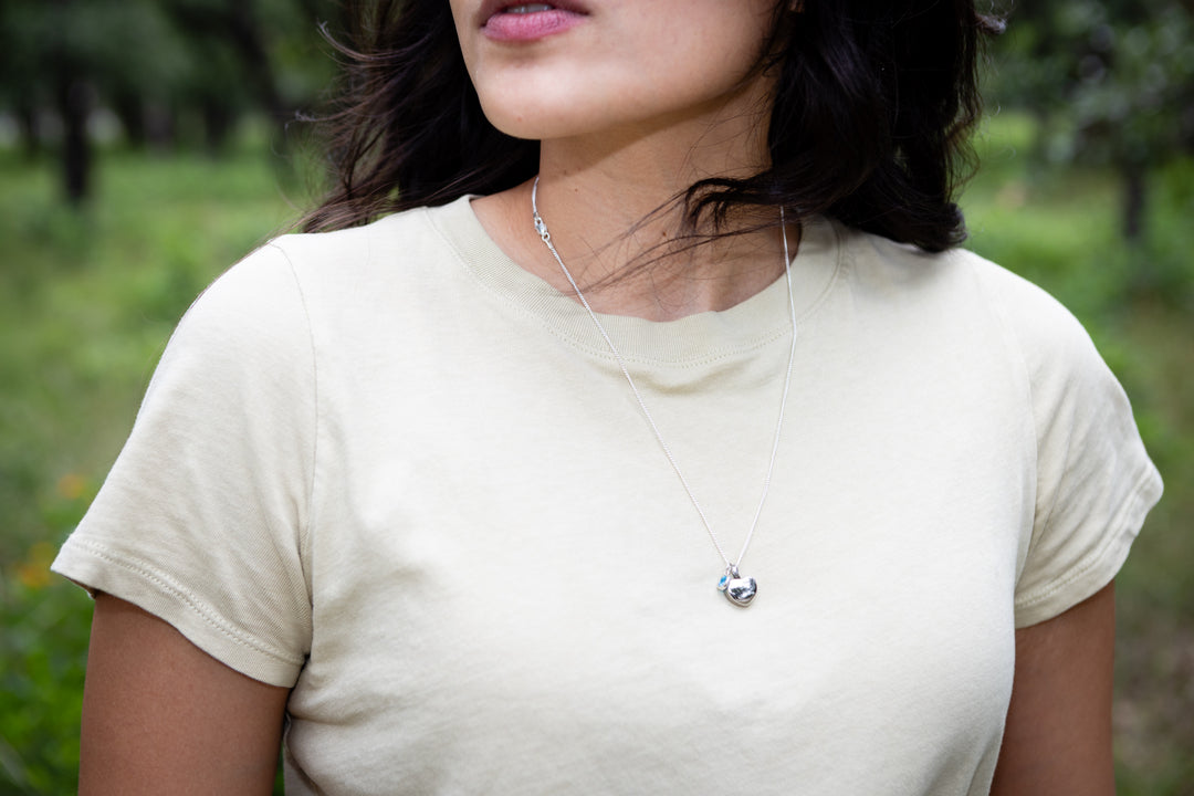 birthstone cremation jewelry heart