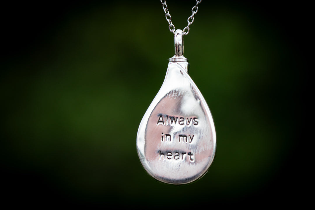cremation necklaces for ashes always in my heart agate back