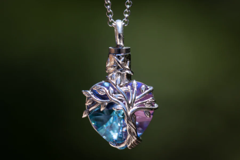 cremation pendant tree of life crystal