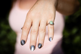 mushroom ring being worn