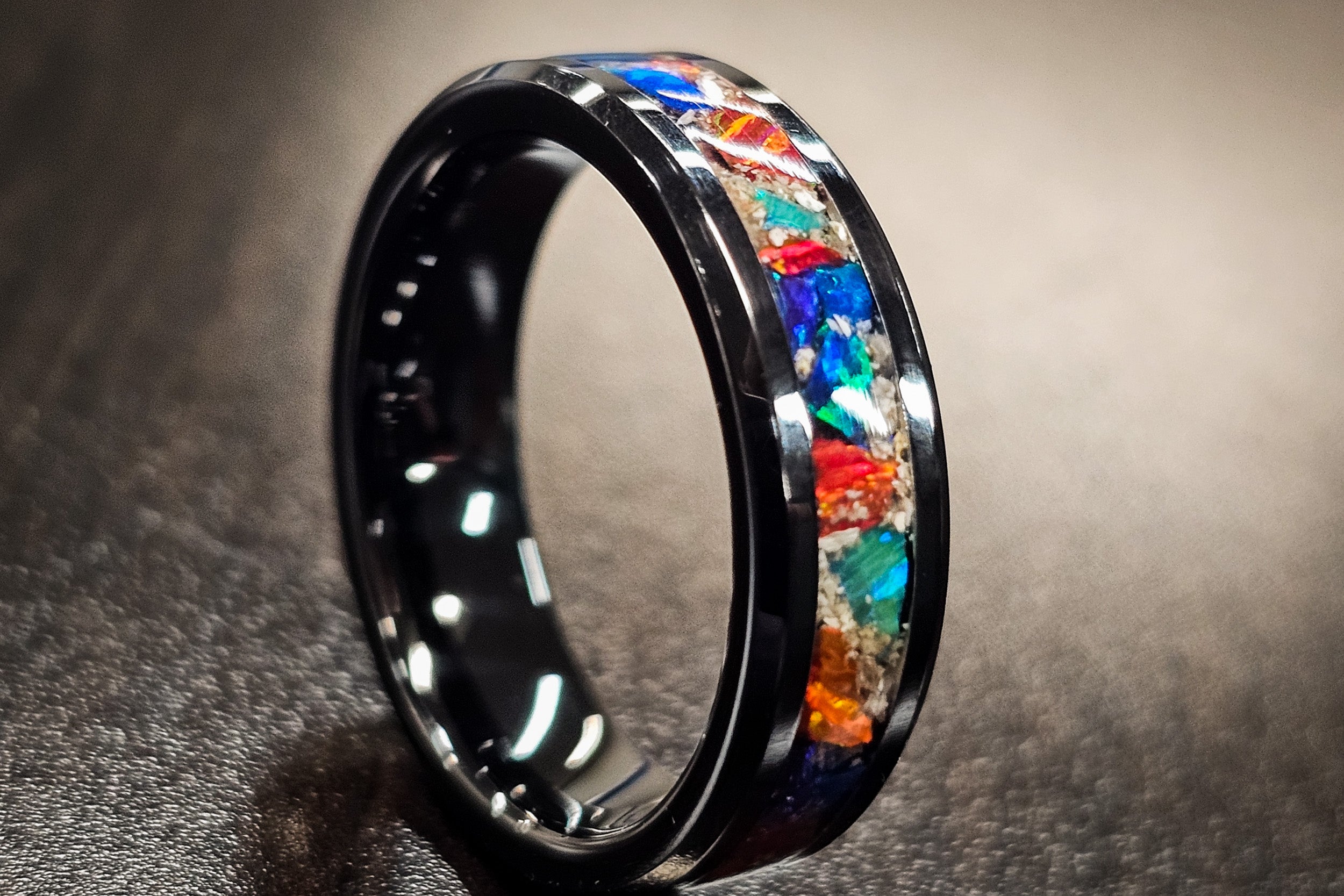 Home / Titanium Carbide Ring with Cremation Ashes