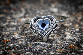 silver crystal heart