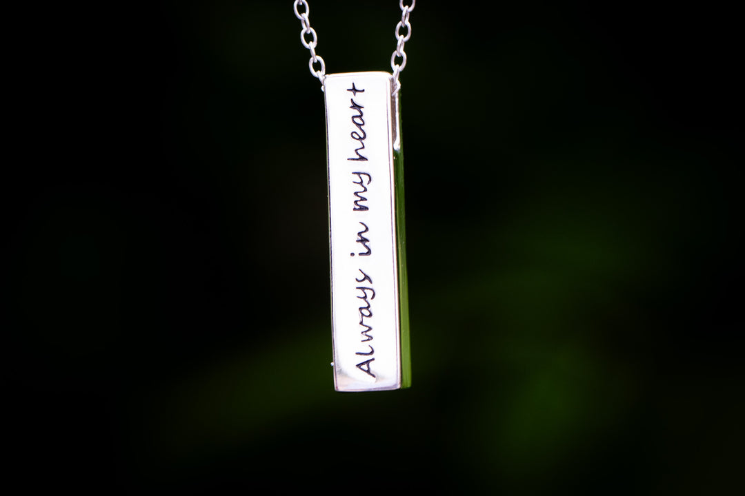 engraved opal bar for cremation ash