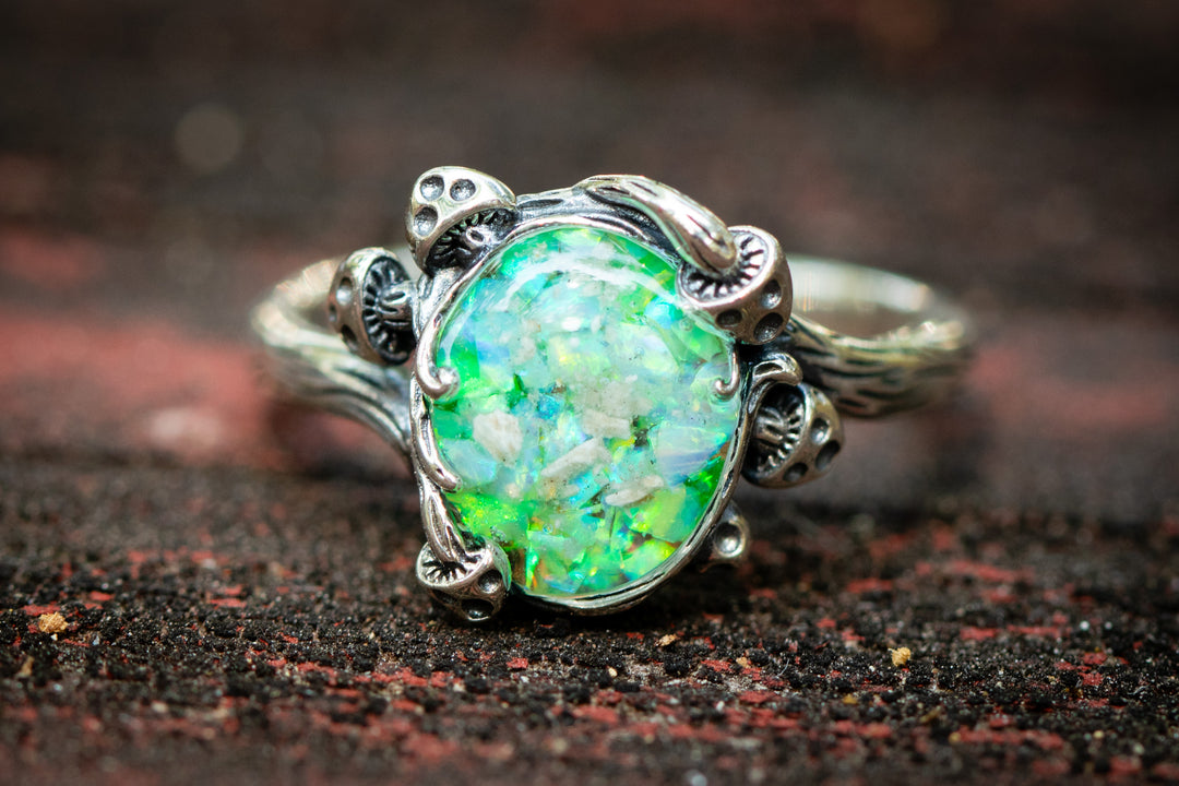 mushroom cremation ring