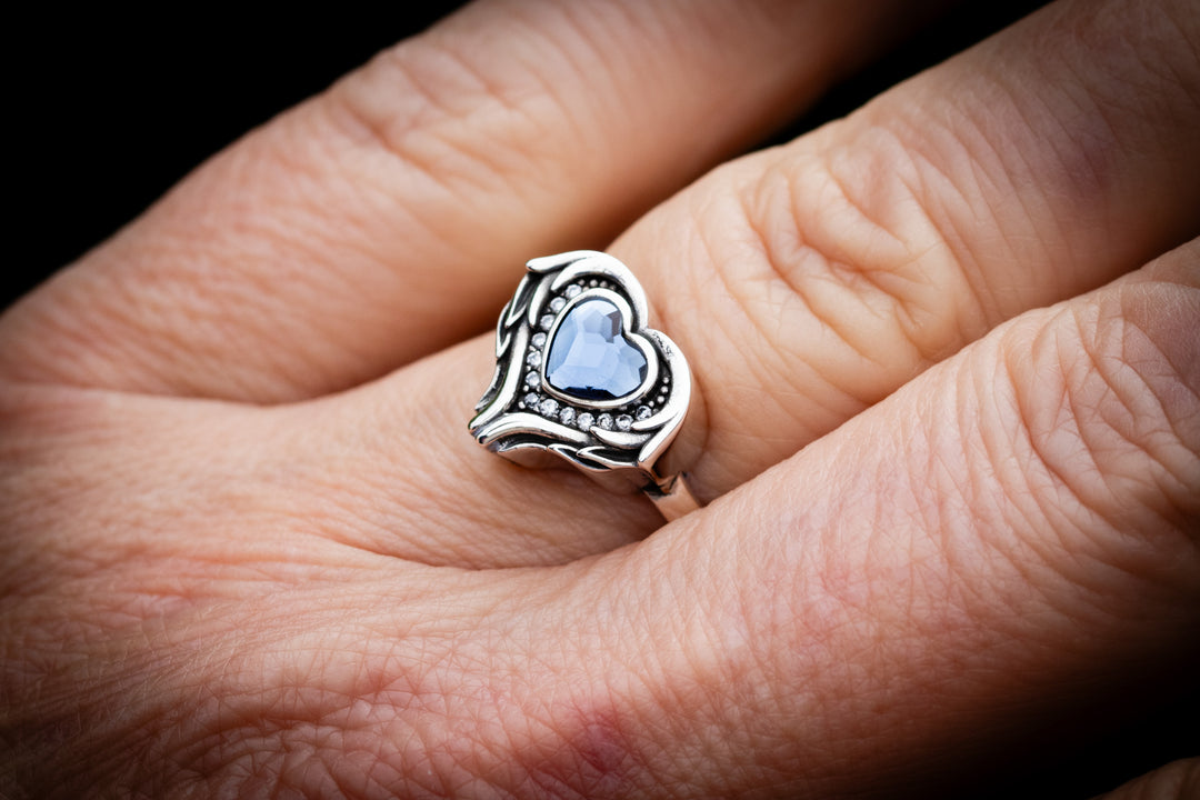 silver crystal heart