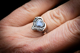 silver crystal heart