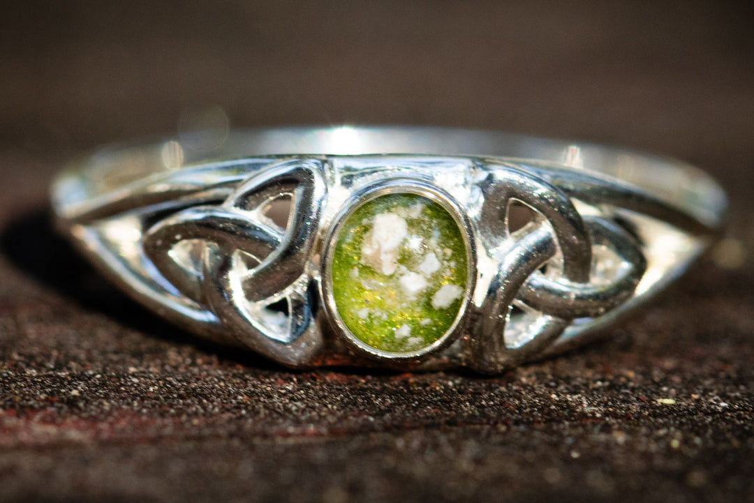 celtic ring with cremation ash