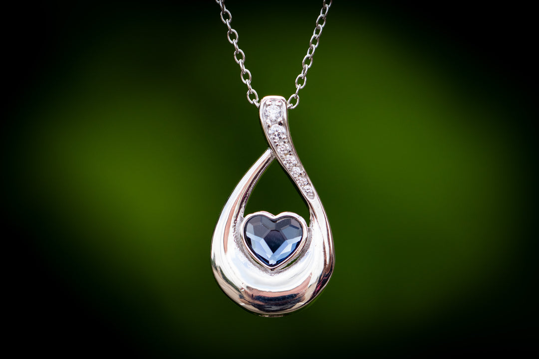 cradled heart cremation necklace