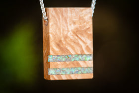 White oak pendant OP23 with silver chain