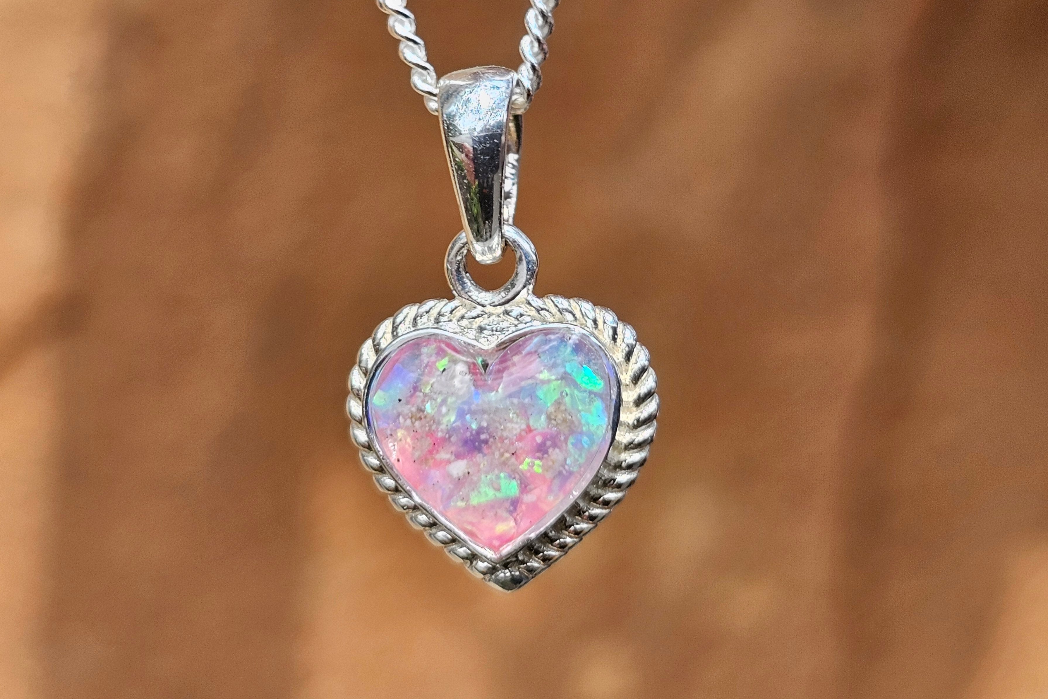Cremation Jewelry Braided Heart Pendant with Cremation Ashes