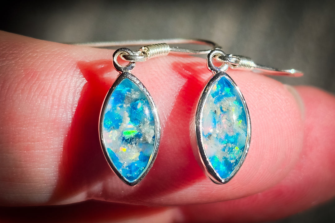diamond marquee earring with cremation ash