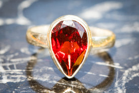 garnet ring with cremation ash