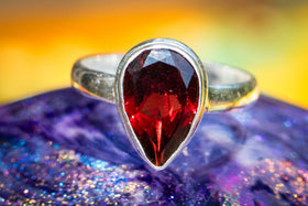 garnet ring with cremation ash