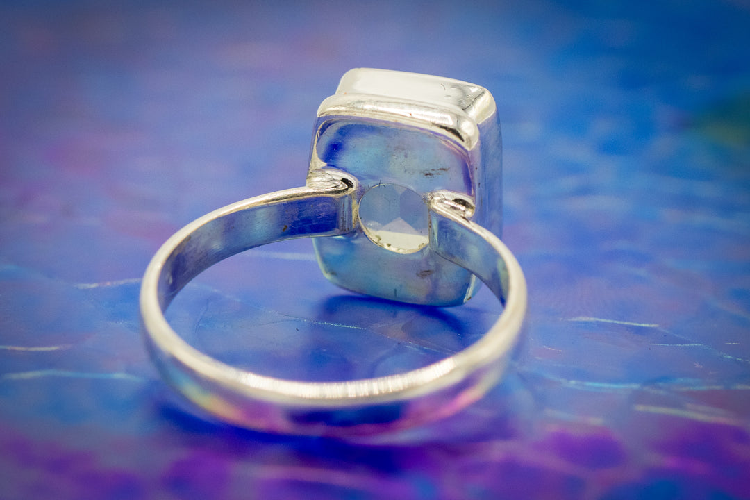 green amethyst ring with cremation ash