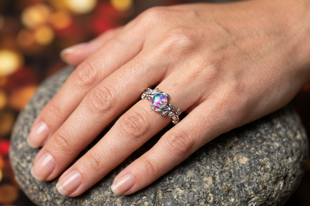 leaf ring on rock