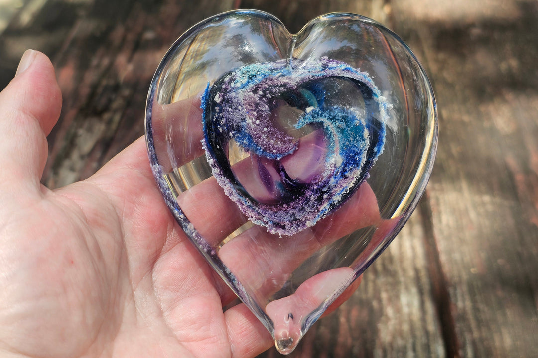 memorial heart with ash