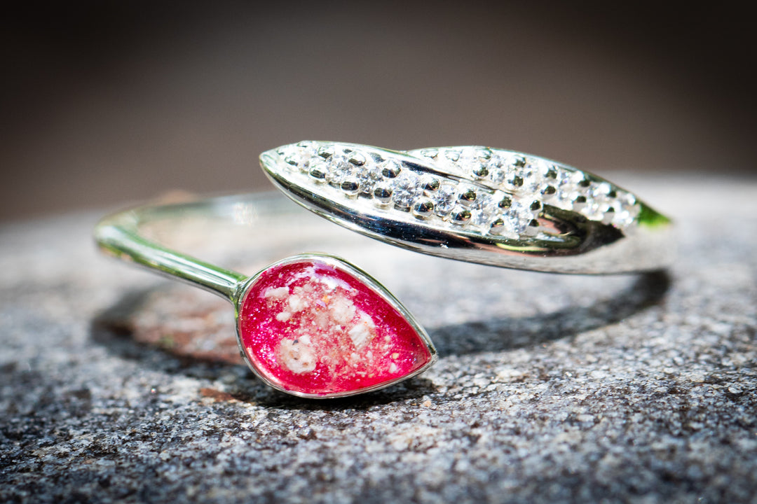 filigree feather cremation ring