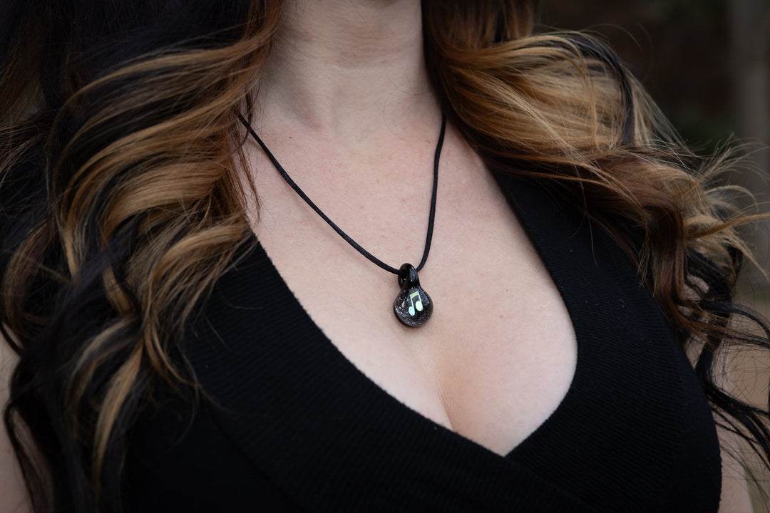 music note with cremation ash