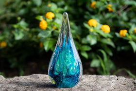 ocean wave flame with cremation ash