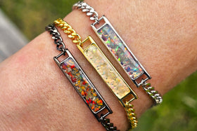 cremation bracelet with opal