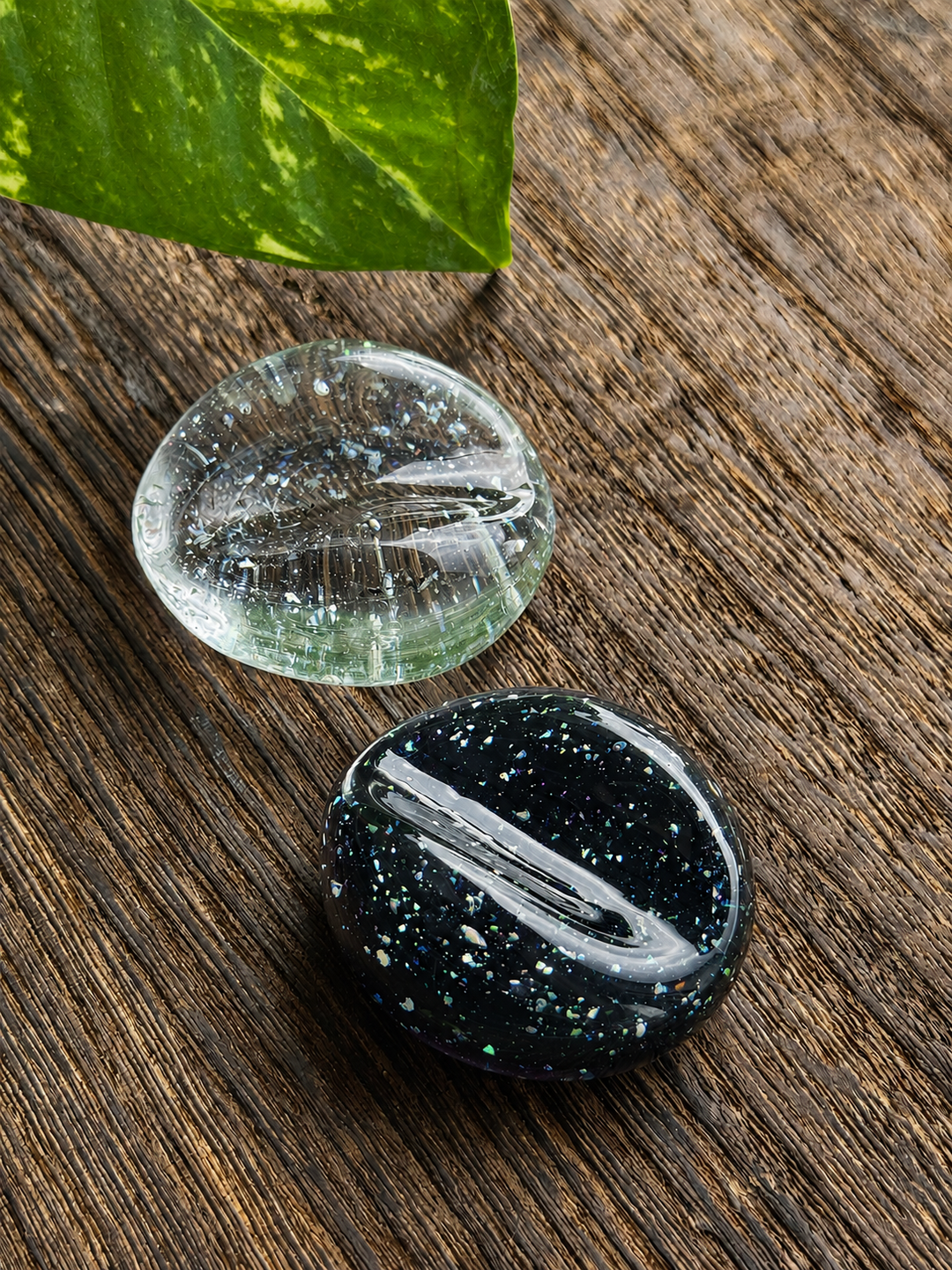 Crushed Opal Worry Stone with Cremation Ash *New*